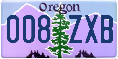 OR license plate 008ZXB