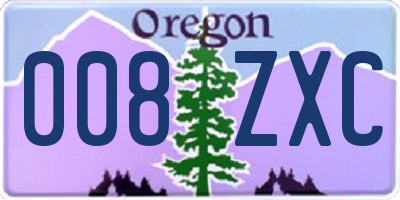 OR license plate 008ZXC