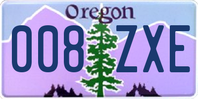 OR license plate 008ZXE