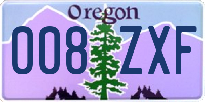 OR license plate 008ZXF