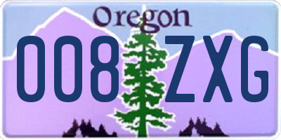 OR license plate 008ZXG