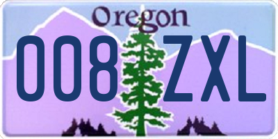 OR license plate 008ZXL