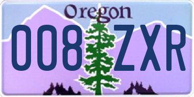 OR license plate 008ZXR