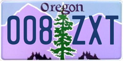 OR license plate 008ZXT