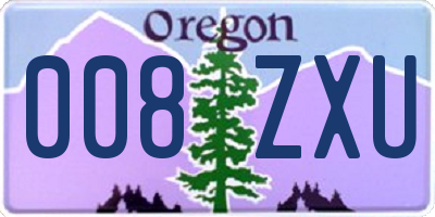 OR license plate 008ZXU