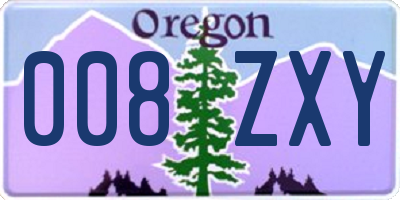 OR license plate 008ZXY