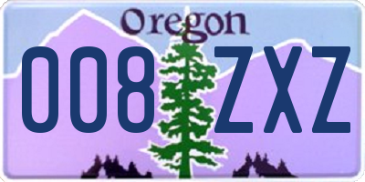 OR license plate 008ZXZ