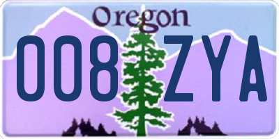 OR license plate 008ZYA