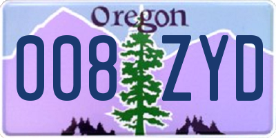 OR license plate 008ZYD
