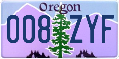 OR license plate 008ZYF