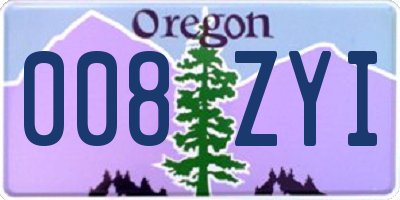 OR license plate 008ZYI