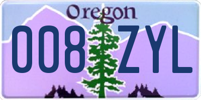 OR license plate 008ZYL
