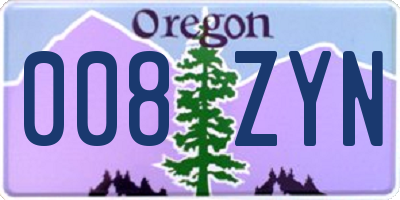 OR license plate 008ZYN