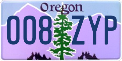 OR license plate 008ZYP