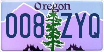 OR license plate 008ZYQ