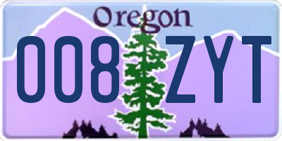 OR license plate 008ZYT
