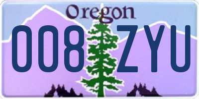 OR license plate 008ZYU