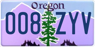 OR license plate 008ZYV