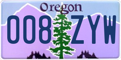 OR license plate 008ZYW