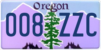 OR license plate 008ZZC