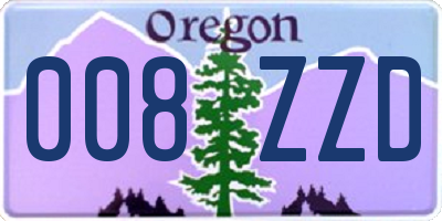 OR license plate 008ZZD