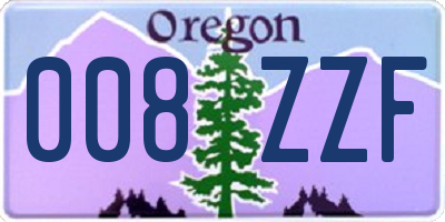 OR license plate 008ZZF