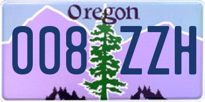 OR license plate 008ZZH