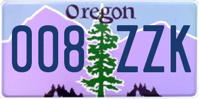 OR license plate 008ZZK