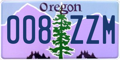 OR license plate 008ZZM