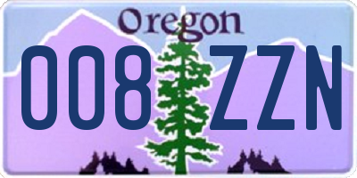 OR license plate 008ZZN