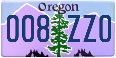 OR license plate 008ZZO