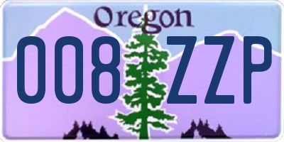 OR license plate 008ZZP