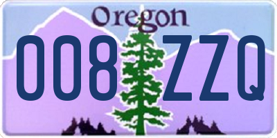OR license plate 008ZZQ