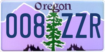 OR license plate 008ZZR