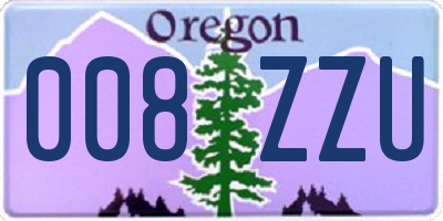 OR license plate 008ZZU