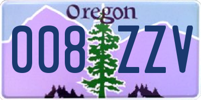 OR license plate 008ZZV