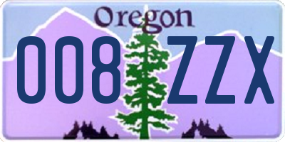 OR license plate 008ZZX