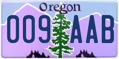 OR license plate 009AAB