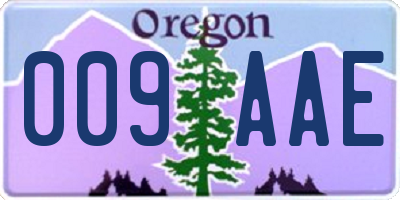 OR license plate 009AAE