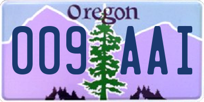 OR license plate 009AAI