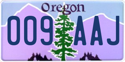 OR license plate 009AAJ