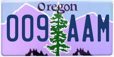 OR license plate 009AAM