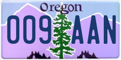 OR license plate 009AAN