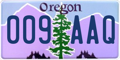 OR license plate 009AAQ