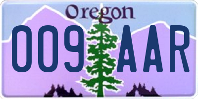 OR license plate 009AAR
