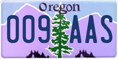 OR license plate 009AAS