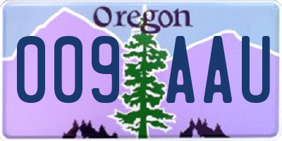 OR license plate 009AAU