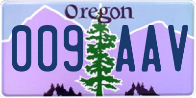 OR license plate 009AAV