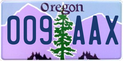 OR license plate 009AAX
