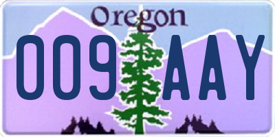 OR license plate 009AAY